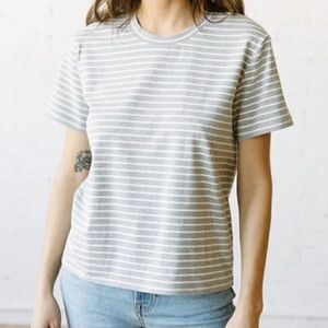 Tradlands Box T-Shirt Grey Stripe